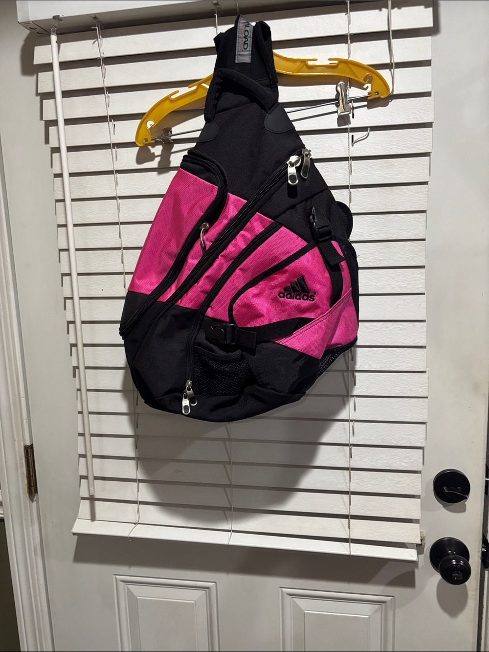 adidas Pink and Black Load Spring Sling Backpack for Women